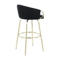 thumbnail image 6 of Claire Contemporary Glam 30" Fixed-Height Bar Stool With Gold Metal Legs And Round Gold Metal Footrest - Set Of 2, 6 of 8