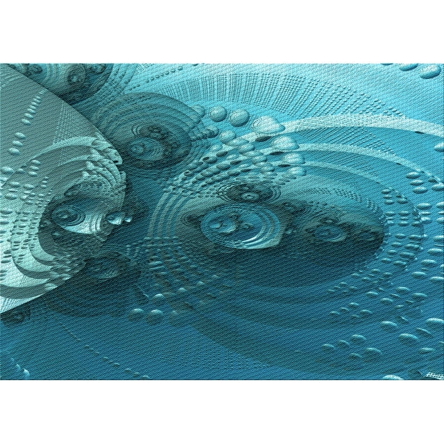 Ahgly Company Machine Washable Indoor Rectangle Transitional Teal Green Area Rugs, 8' x 12'