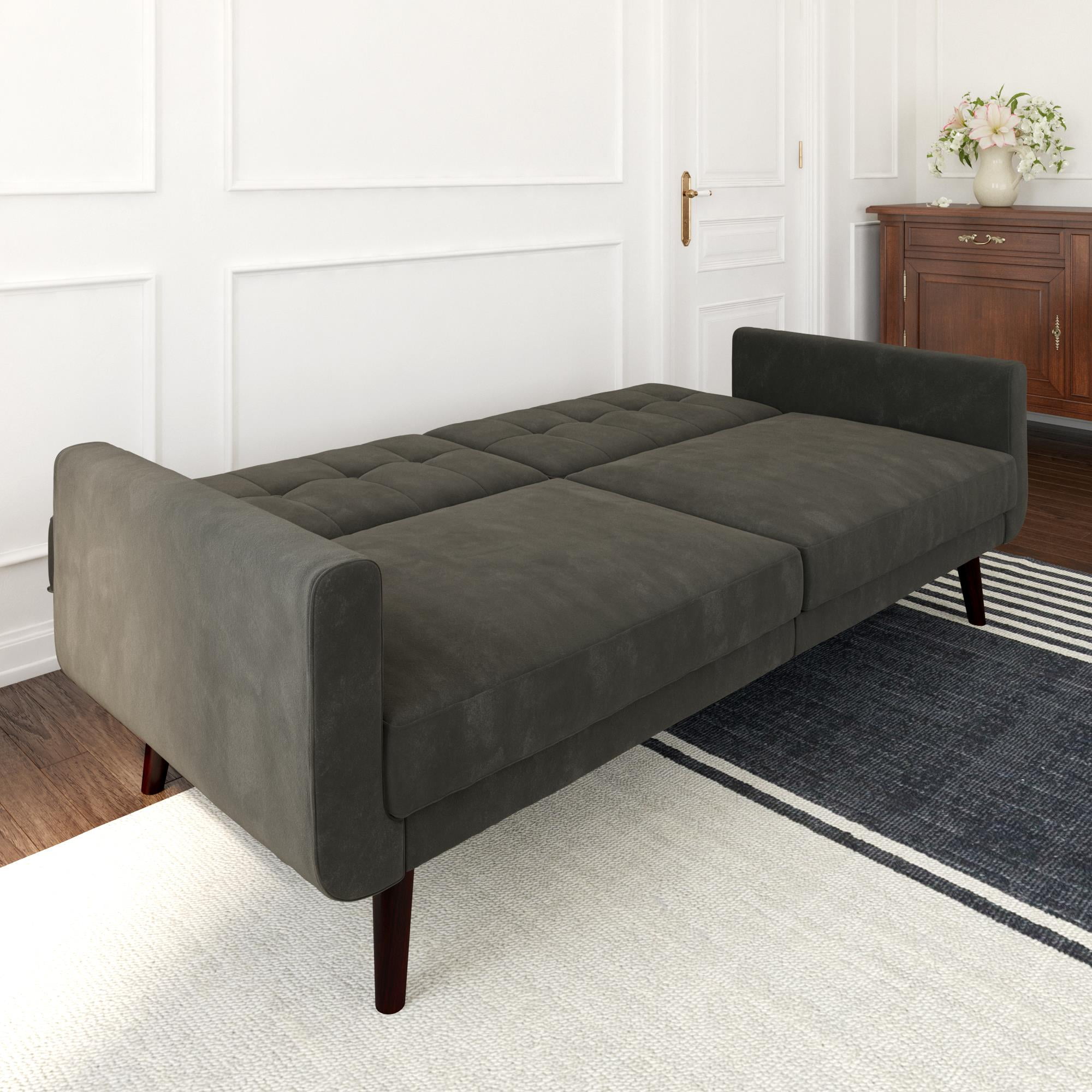 Better Homes & Gardens Nola Modern Futon, Camel Faux Leather