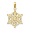 thumbnail image 2 of Diamond2Deal 14K Yellow Gold Snowflake Pendant for Women (L- 0.99 inch, W- 0.63 inch), 2 of 6