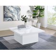 thumbnail image 2 of Coaster Devar Square Engineered Wood Coffee Table in White High Gloss, 2 of 8