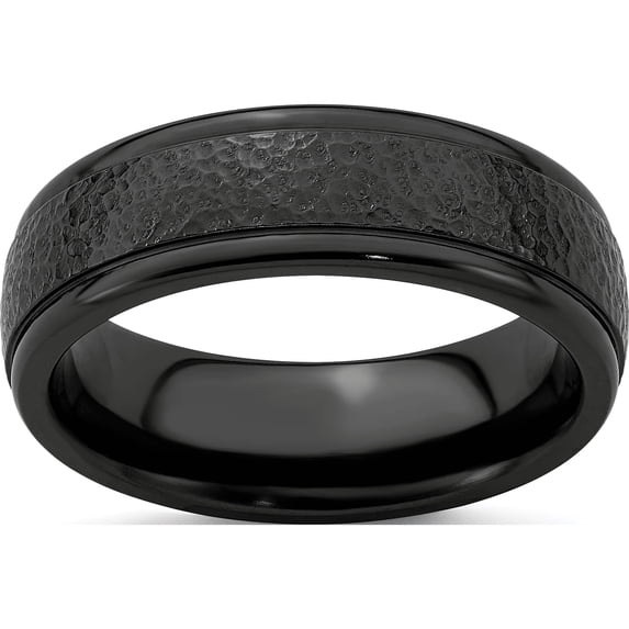 Titanium Black Ti Hammered 7mm Band