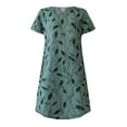 thumbnail image 4 of JINMGG Womens Plus Size Clearance $5 Fashion Women Summer Casual Short Sleeve V-Neck Floral Printed Dress Green XL, 4 of 6