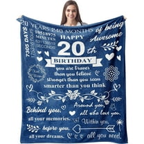 Best 20th Birthday Decorations for Women/Men Blanket Birthday Gift Ideas for 20 Year Old Female Blankets, Happy 20th Birthday Gifts for Woman/Man, Sweet 20th Birthday Gifts for Girls/Boys