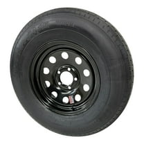 TrailQuest Trailer Tire Rim ST225/75R15 LRE Radial 5 Lug Black Modular Wheel 5X4.5" Bolt Pattern
