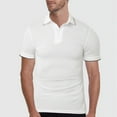 thumbnail image 2 of Yindaity Men's Slim-Fit Cotton Pique Polo Shirt White,XL, 2 of 5