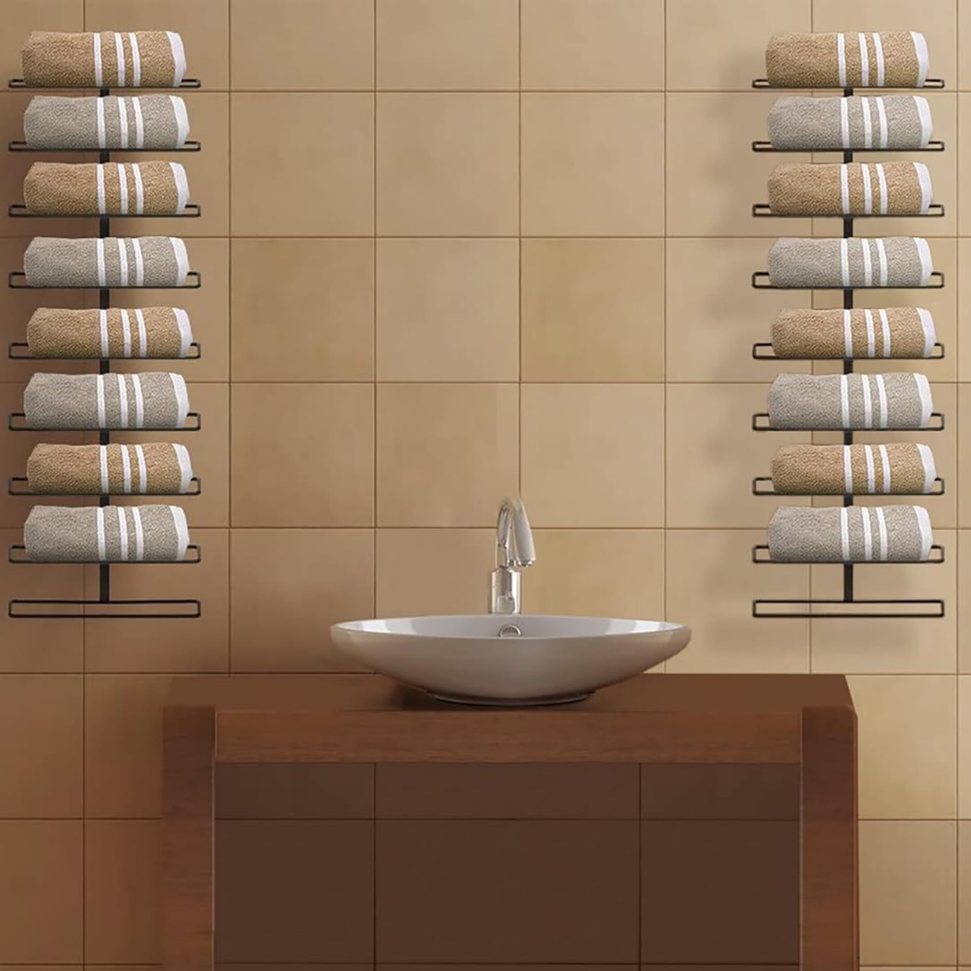 Sorbus Stackable Wine Rack Wall Mount, Black, 3 Pack