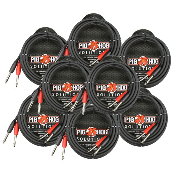 Cable Pig Hog Dual 1/4 Mono (macho) 10 pies x8 - PD-21410