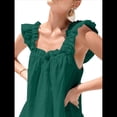 thumbnail image 1 of Conjunto de Pijama de Algodón de Dos Piezas para Mujer, con Volantes y Pantalones Cortos Informales, para Verano. Verde L, 1 of 8