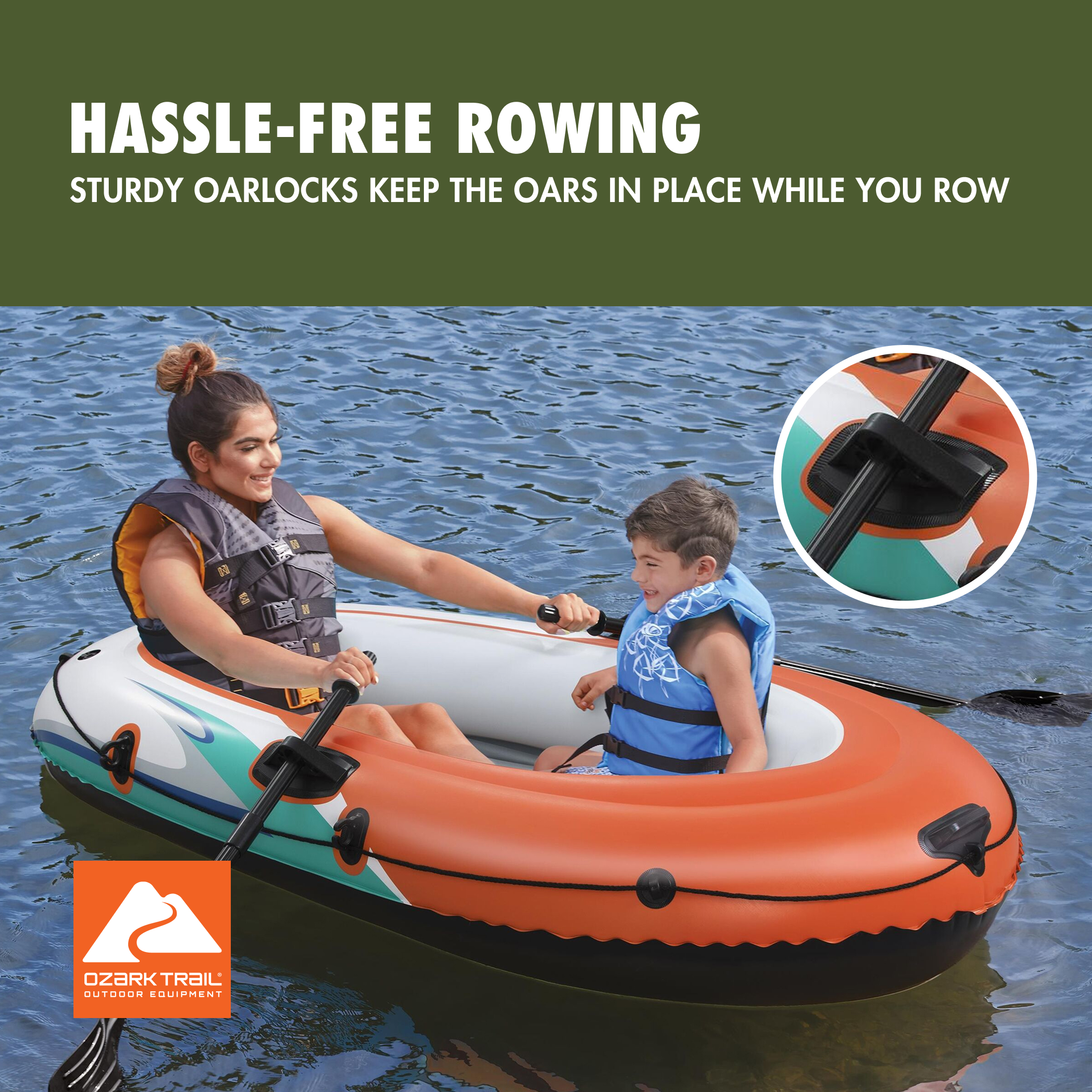 Set de balsa inflable recreativa para 2 personas, 6'5" x 40", Ozark Trail 7