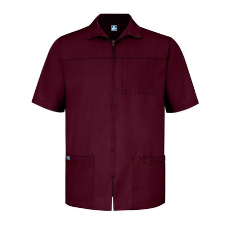 Washable Shirt Jacket - Adar Universal Men's Zippered Short Sleeve Jacket (Available in 7 colors) - 607 - Burgundy - L