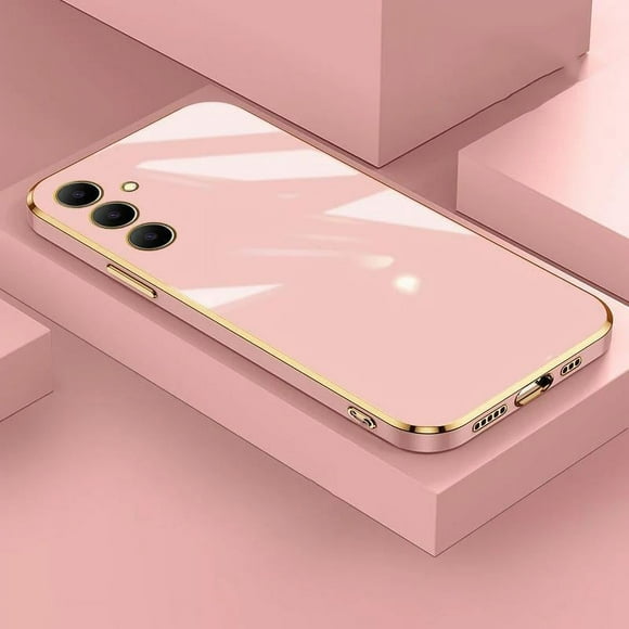 Electroplated Plating Square Frame Phone Case For Samsung Galaxy A25 A35 A05 A15 A24 A34 A54 A52S A23 A33 A52 A04E A55 A32 Cover Pink Galaxy A15 5G