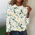 thumbnail image 2 of MaFYtyTPR Women's Casual Tops Long Sleeve Fashion Round Neck Printing Loose T-Shirt Comfy Versatile Blouse, 2 of 4