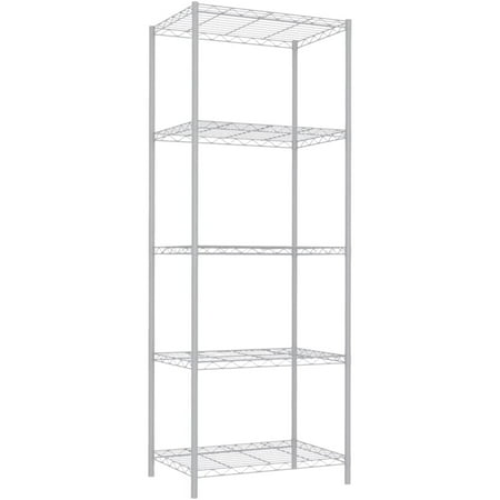 

UlaREYoy 5 Tier Wire Shelving Unit (White) Steel Storage Shelves | Tall Wire Shelf | for Food Laundry Supplies Paint Hardware and More