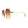 thumbnail image 6 of Womens Octagon Butterfly Designer Oversized Fashion Plastic Sunglasses Peach - Brown, 6 of 8