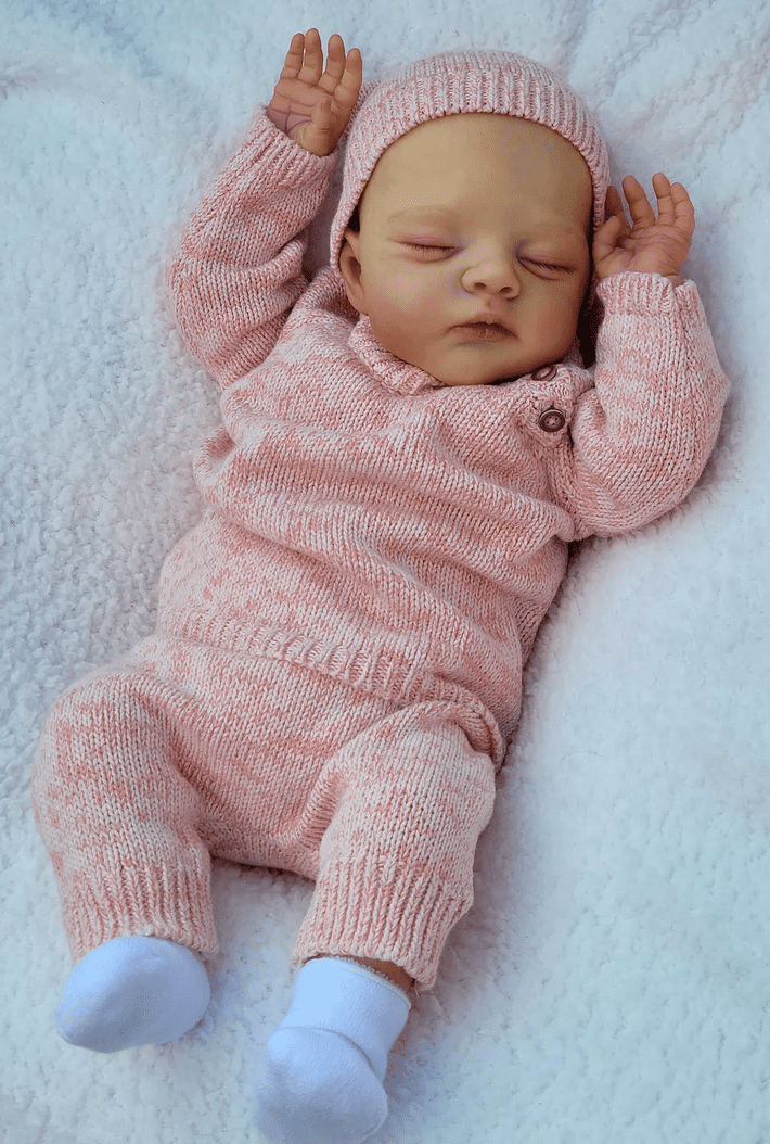 iCradle Lifelike Reborn Baby Dolls Girl 18 inches 45 cm Realistic Asleep Newborn Baby Dolls Girl Adorable Real Life Cloth Body Doll Gift for Kids Age 3+