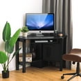 thumbnail image 2 of Topbuy Wooden Corner Computer Desk with Drawer Office Study Table Black, 2 of 9