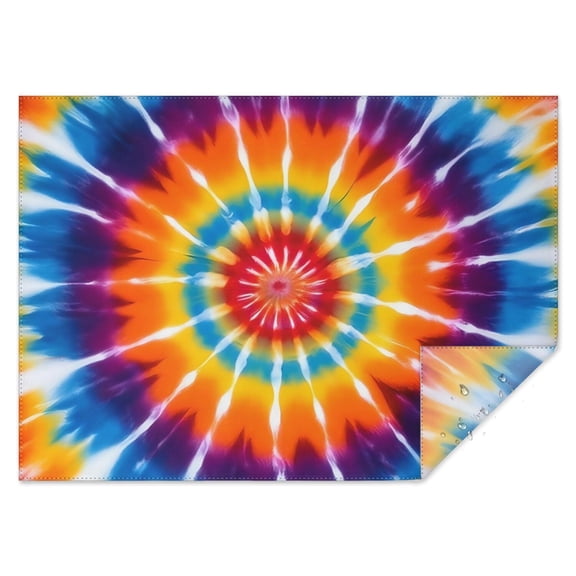 Rainbow Tie Dye Sunburst Rectangle Tablecloth 60"x84",Waterproof Polyester Rectangle Table Cloth, Wipeable Spillproof Polyester Tablecloth for Dining, Camping, Indoor and Outdoor