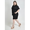 thumbnail image 2 of Conjunto camisero tipo lino Roman Fashion /Tallas Extras, 4388 (Negro) negro 36, 2 of 5
