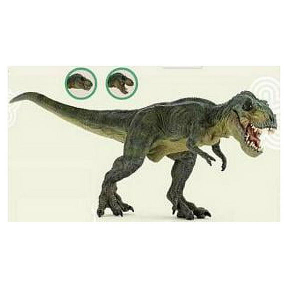 Papo Green Running T-Rex Dinosaur Figure - Realistic Hand-Painted PVC Tyrannosaurus Rex with Articulated Jaw 55027