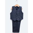 thumbnail image 3 of Boys 2-Piece Formal Vest & Suit Pants Outfit Set, Sizes: 2T to 16 (Slate Navy Plaid), 3 of 6