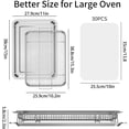 thumbnail image 2 of Air Fryer Basket, 2 Set Air Fryer Pan and Crisper Tray for Oven, Non-stick Oven Air Fryer Basket for Baking and Crispy Foods - Large & Medium, 2 of 10