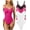 Black Rose3 White, variant on Women's 3 Piece Bodysuits Sexy Ribbed Sleeveless Adjustable Spaghetti Strips Shapewear Tops Bodysuits