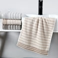 thumbnail image 3 of Nvzi Toallas faciales de secado rápido, 6 toallas color caqui - 34*72 cm, toallas de algodón premium, toallas faciales para el baño, paños suaves y absorbentes para uso diario., 3 of 5