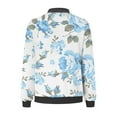 thumbnail image 5 of skpabo Bomber Jackets for Women Zip Up Lightweight Jacket Flight Jackets Casual Floral Print Lapel Coat Open Front Cardigan Outdoor Running Jacket S-XXL, 5 of 5