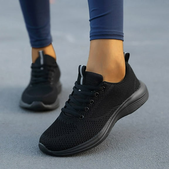 NOKIO Womens Running Shoes Tennis Walking Sneakers Comfortable Athletic Workout Gym Jogging Shoes Simple Four Seasons Sports Shoes Mesh Breathable Comfortable Flat Lace Up Shoes