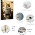 thumbnail image 5 of ZHONGYUTONG Funny Bathroom Wall Art Cat Reading Newspaper on Toilet Poster Prints Cute Animal Canvas Picture for Toilet Restroom Wall Decor Framed (12.00" x 18.00"), 5 of 6