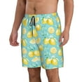 thumbnail image 2 of Kdxio Yellow Lemon Pattern Mens Casual Shorts - Drawstring Summer Beach Sports Shorts for Men, 2 of 9