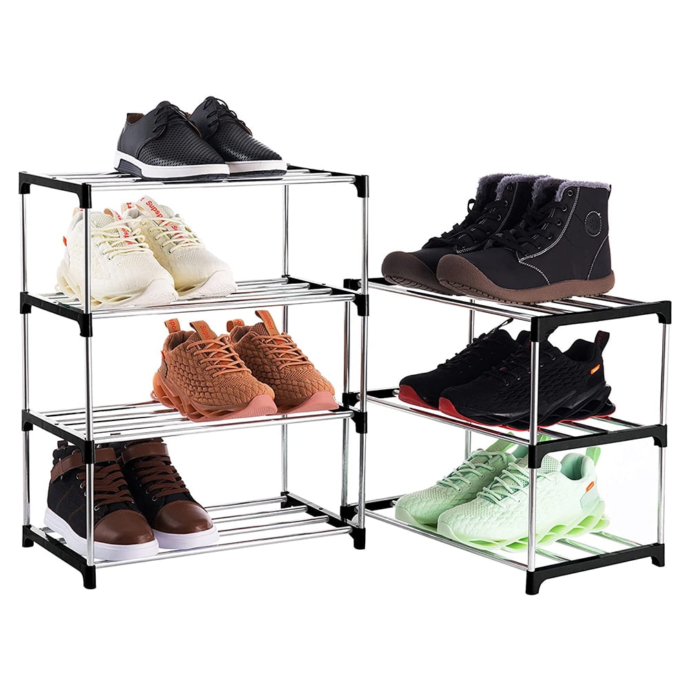LEGUANG 3-Tier Stackable Shoe Rack Storage Organizer, for Bedroom Closet,  Entryway, Hallway, Expandable & Adjustable, Metal Mesh, Black – Built to  Order, Made in USA, Custom Furniture – Free Delivery