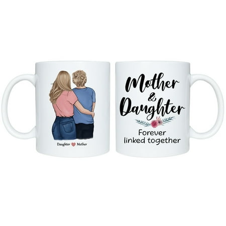 

Liveday 11oz Mother and Daughter Mug with Large Capacity Ceramic Coffee Cup Mom Gift from Daughter Birthday Mothers Day
