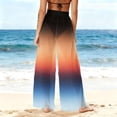 thumbnail image 6 of Mesh Cover Up Pants for Women High Waisted Sheer Wide Leg Beach Trousers Abstract Print See Through Loose Swimsuit Coverups for Pool, 6 of 7