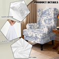 thumbnail image 5 of HUISEFOR French Country Wingback Chair Covers, Toile de jouy Wingback Armchair Slipcover, 2 Piece, 1 Wing Cover & 1 Cushion Cover, Anti‑Scratch, Easy to Install, Furniture Protector, 5 of 7