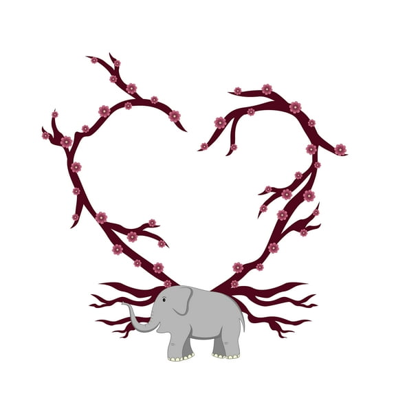 Self Adhesive Vinyl Made Stickers For Nursery,Living Room,Baby room,Bed room Decor-Cherry Blossom Branch Wall Art Sticker-Easy to Peel and Stick-Size: 10" x 10".