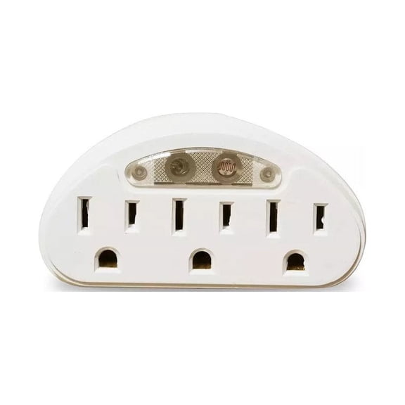 Wall tap 3 Outlet sockets splitter converter w/ Sensor indicate Light Electrical Outlet