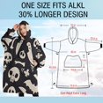 thumbnail image 4 of Oversized Wearable Blanket Hoodie,Spooky Halloween Icons Pattern Sherpa Blanket Hoodie with Super Pockets,Super Warm Fuzzy Pullover for Women & Men, 4 of 6