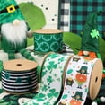 thumbnail image 2 of LaRibbons 2 1/2" Wired Ribbon | Black/White Stripe Shamrock | 10 Yard Roll, 2 of 7