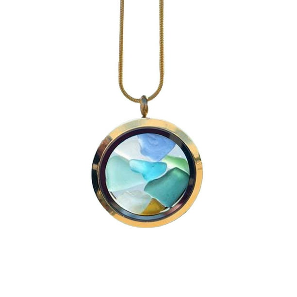 Nueva moda collar de cristal de mar colgante se puede abrir y cerrar se puede poner en la decoración de regalo de fiesta de vacaciones para los amantes y familiares