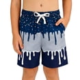 thumbnail image 2 of Tisuna Ice Print Boys' Athletic Shorts For Kids Elastic Waist Straight Leg Shorty Lightweight Soft Teen Youth Kids Soccer Shorts Navy1 Size 2-3 Years, 2 of 4