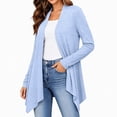 thumbnail image 4 of Hzzrkos Women's Lightweight Open Front Cardigan Long Sleeve Drape Front Knit Sweater Casual Loose Fit Layering Cardigan Outerwear for Office Daily Wear Light Blue S, 4 of 6