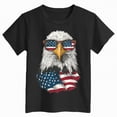 thumbnail image 5 of kpoplk Star Spangled Girls Tops Patriotic Short Sleeve T-Shirts 250Th Anniversary USA Flag Tee Casual Shirts(Black,7-8 Y), 5 of 5