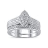 1/2 Ct Forever Bride Marquise Shaped Diamond Composite Women Bridal Set in Sterling Silver