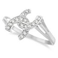 thumbnail image 1 of Bague en Diamant à Double Fer à Cheval en Or Blanc 14 K (0,10 Ct), 1 of 4