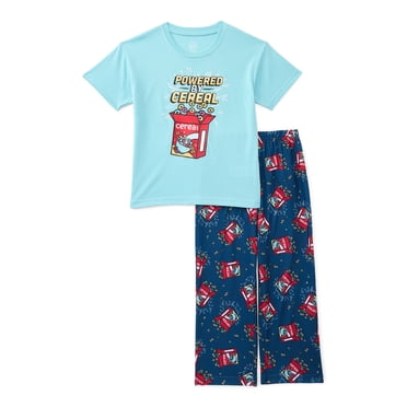 Wonder Nation Boys Graphic Tee and Wide Leg Pants Sleep Set, 2-Piece, Sizes 4-18