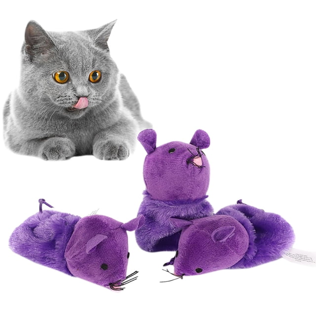 Cat Mouse Toy Soft Plush Pet Interactive Toy Kitten Teething Toy Cat Chew Toy