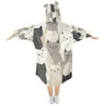 thumbnail image 2 of FORMRS Wearable Blanket Hoodie with Sleeves for Kids Cozy Flannel Sweatshirt, Beige Cute Cats, 2 of 7