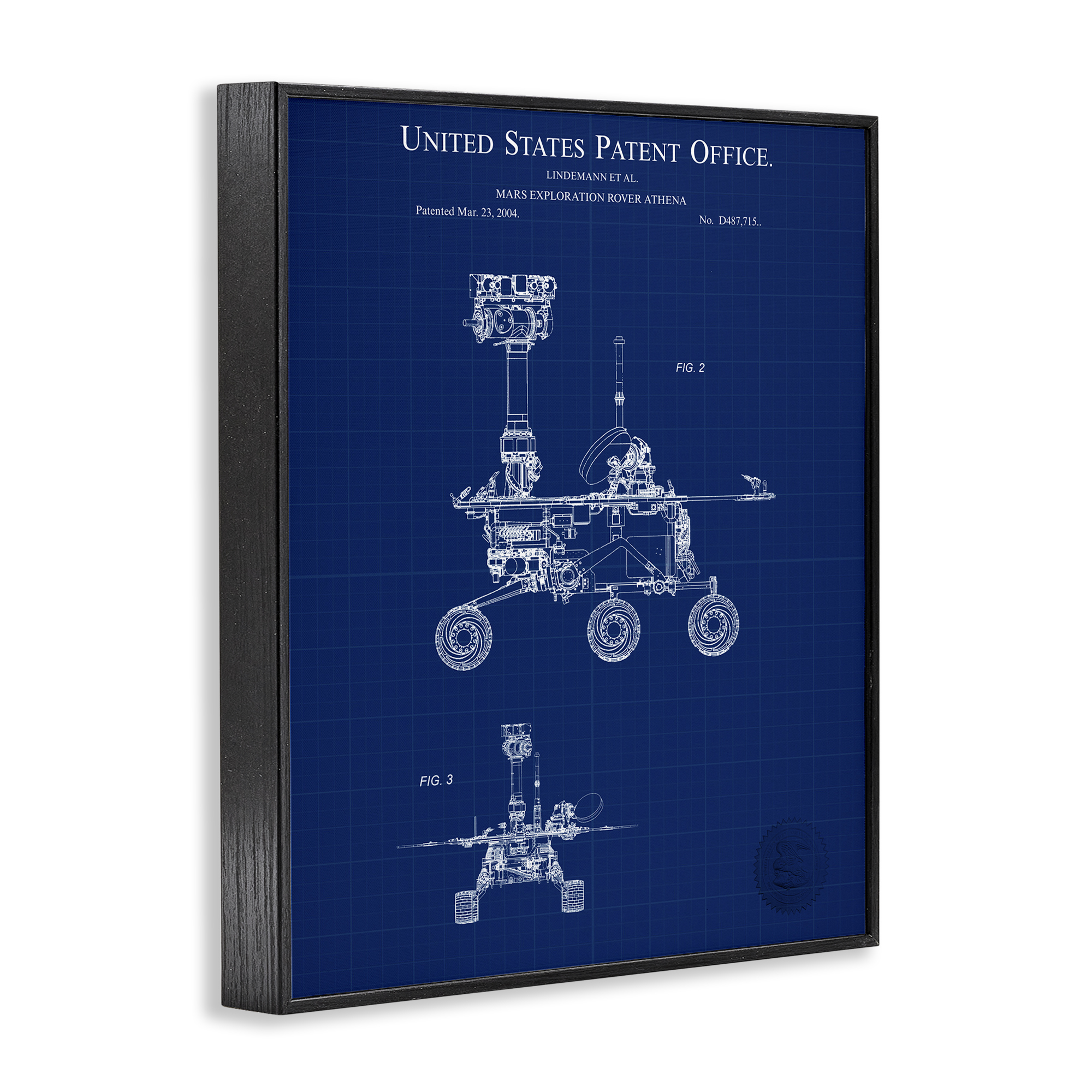 Stupell Industries Mars Exploration Blueprint Transportation Painting Black Framed Art Print Wall Art, 24 x 30